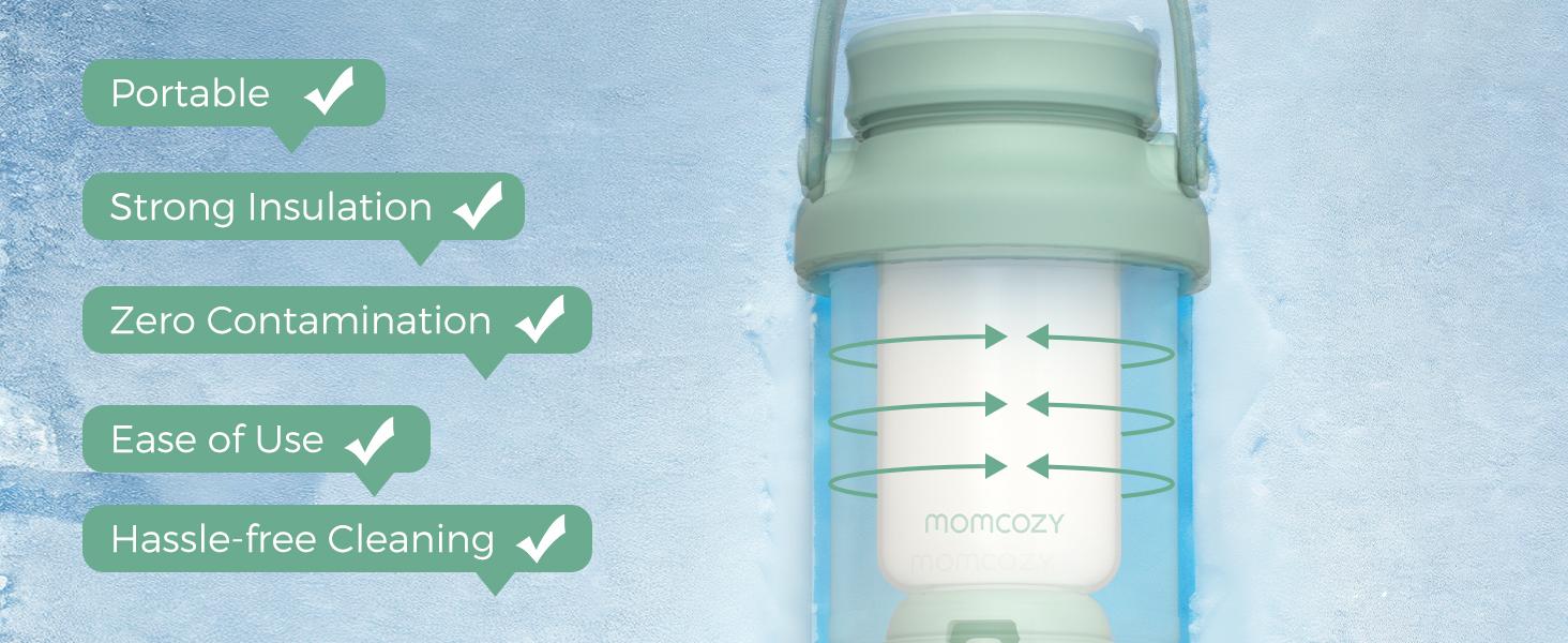 Momcozy 22oz Portable Breast Milk Cooler for Outdoor & Momcozy Portable Milk Warmer for Travel