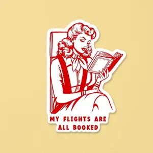 Flights all booked | Flight Attendant Reading Funny Sticker | SomeFlyStuff