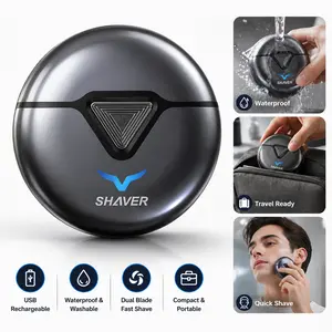 UFO Rotary Electric Shaver for Men, USB Rechargeable, Waterproof & Washable, Dual Blade Portable Razor for Home & Travel #SummerVibes