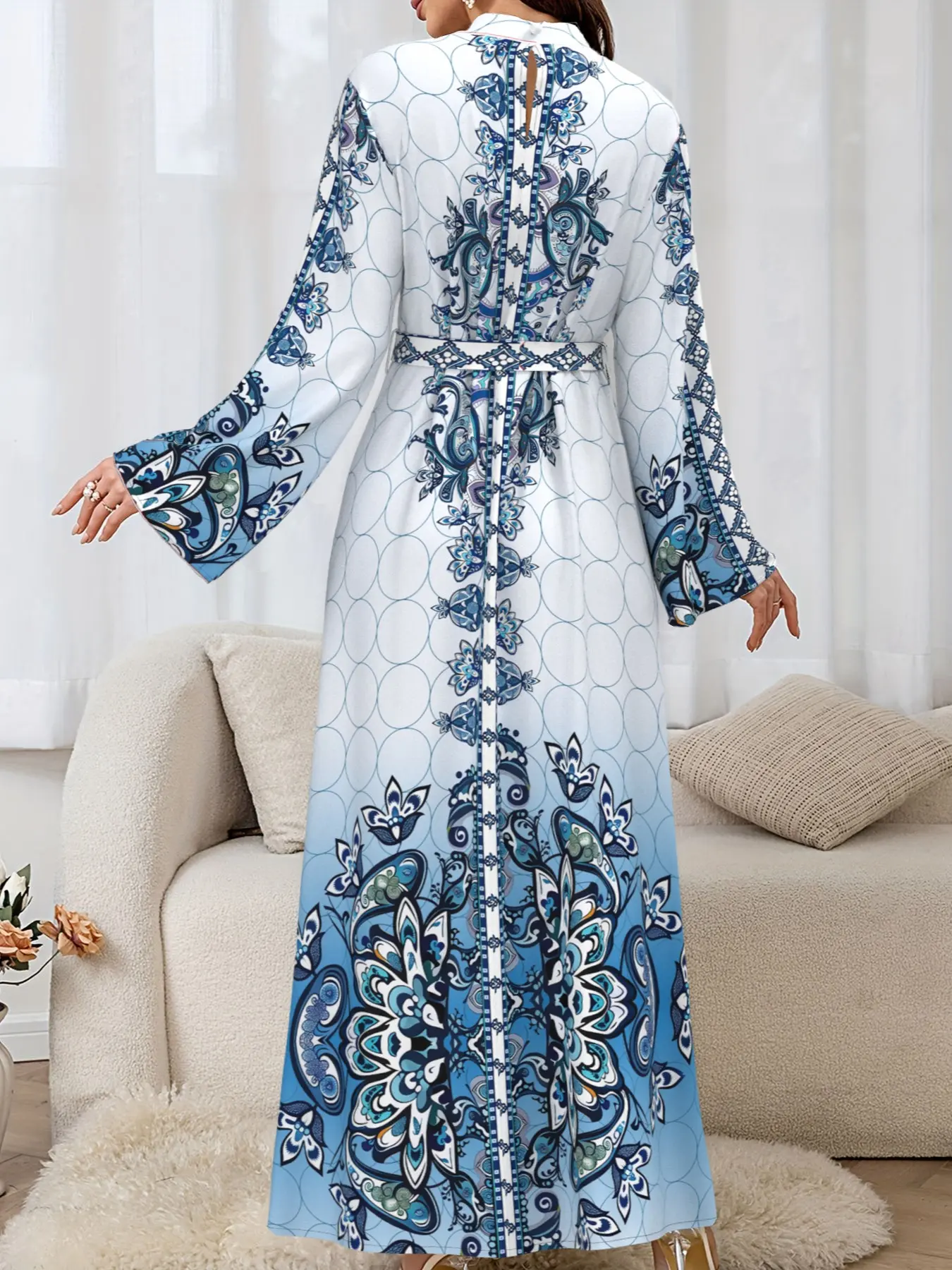 Luxurious Arabic Long Dress, Woven Middle Eastern Style Sleeveless Maxi  Dress, Elegant Floral Print, Loose Fit Womenswear, Chic - TikTok Shop