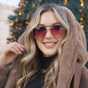 DIMA Eyewear Nova Sunglasses , UV400 Protection, Eco-Friendly Frame, CR39 Lenses, Comfortable Fit, Versatile Design, Gold/Pink Tortoise, Gold/Crystal Wine