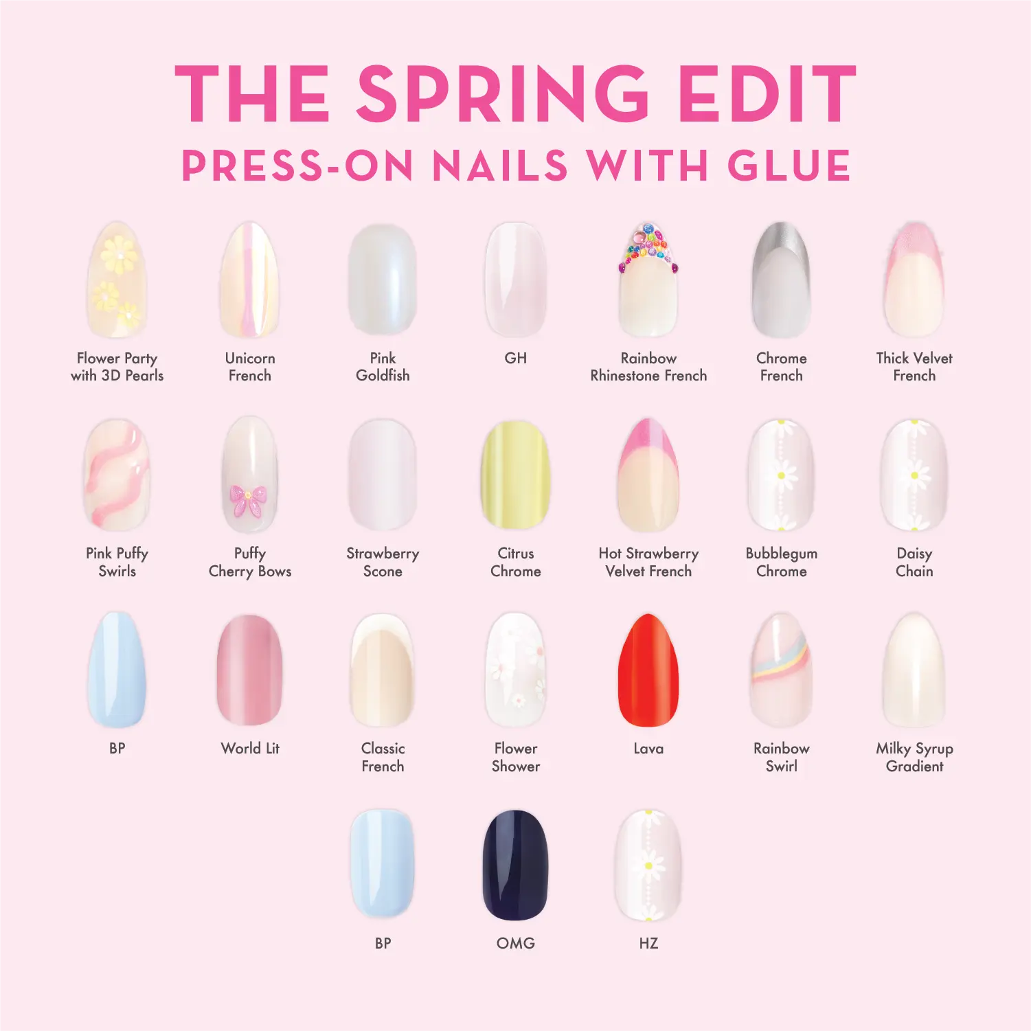 The Spring Edit Press-Ons with Glue