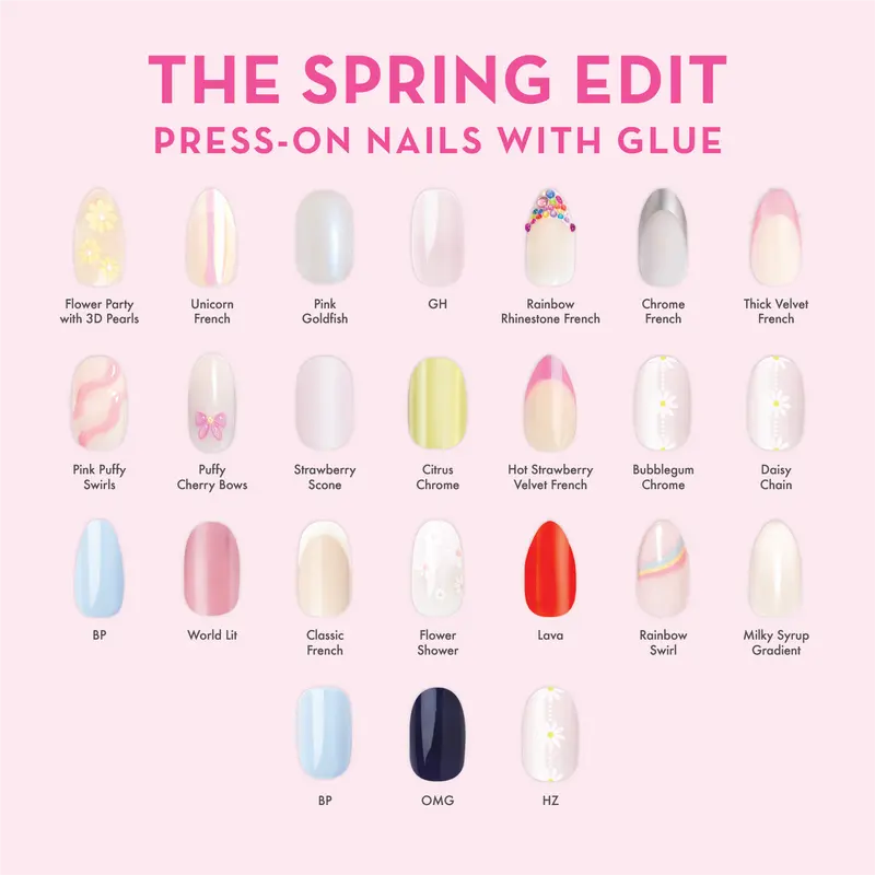 The Spring Edit Press-Ons with Glue