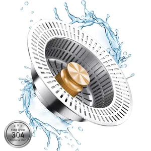 Kitchen Sink 3-in-1 Large Panel Gold Interceptor, Easy to Press