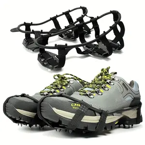 Ice Crampons Snow Gripper for Boots Shoes, Anti-Slip Stainless Steel Tip Safety Protection, Ideal for Hiking Fishing Walking Climbing