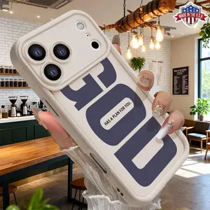 Minimalist God Has A Plan Quote Typography Aesthetic Case for iPhone 17 Pro Max 16 15 14 13 12 11 XR XS Plus Air Slim Shockproof Protective Anti Scratch Lightweight TPU Cover