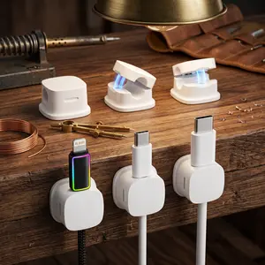 Magnetic Cable Clips 6 Pack Adjustable Adhesive Cord Organizer for Desk Phone Charger Wire Cable Management
