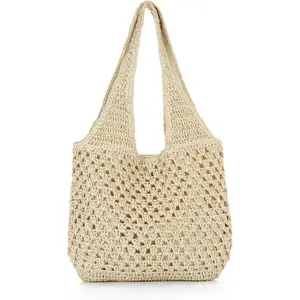Large Straw Beach Bag for Women Handmade Woven Raffia Tote Hobo Summer  Bag Vacation Handbag