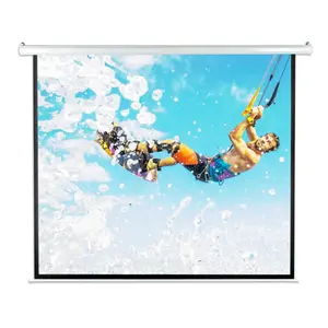 84" Motorized Projector Screen, Quick Setup, Matte White, Remote Control