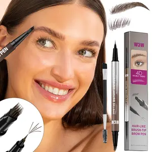 4D Waterproof Eyebrow Pencil, Dual-Head Design (eyebrow Brush + Core), Long-Lasting Anti-Fade, Natural Look, Multi-Functional Balm, Eyebrow Makeup Products