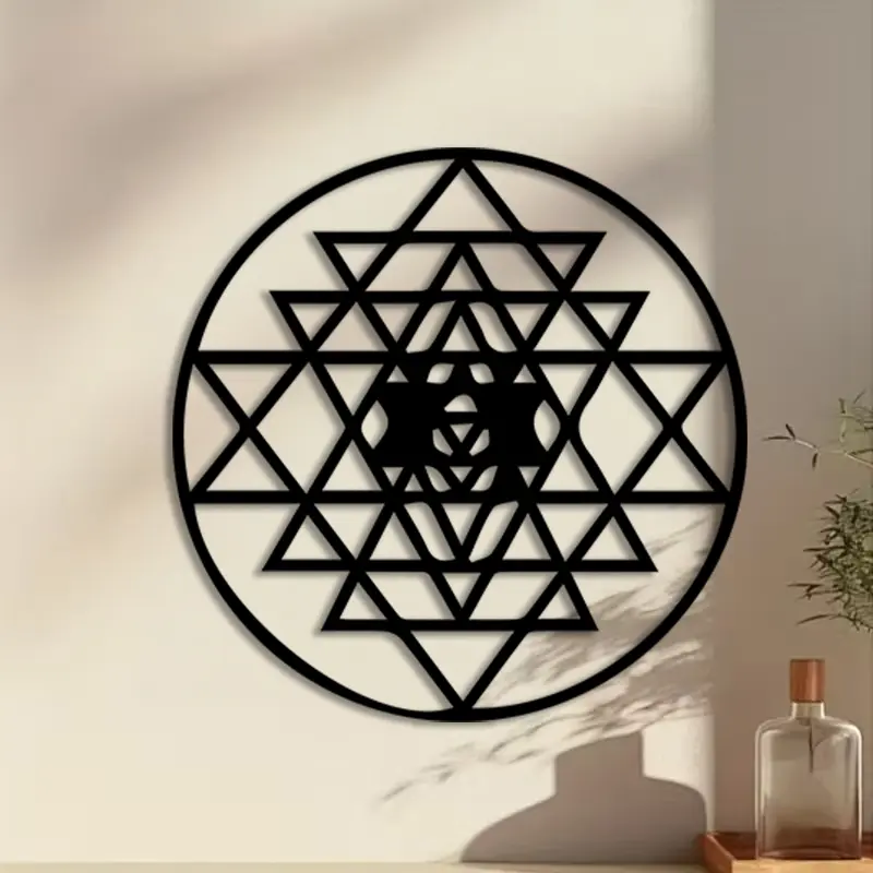 1pc Metatron Cube Metal Wall Art, Metatron Cube Statue Mural, Perfect for Office Wall, Living Room Wall, Modern Wall, Christmas Decor, Ideal Gift for Spiritualists, Anti-Corrosion Metal