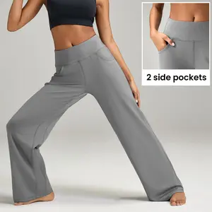 ESOFT Womens Wide Leg Yoga Pants High-Waisted Business Casual Pants with Pockets Comfortable Athletic Sweatpants