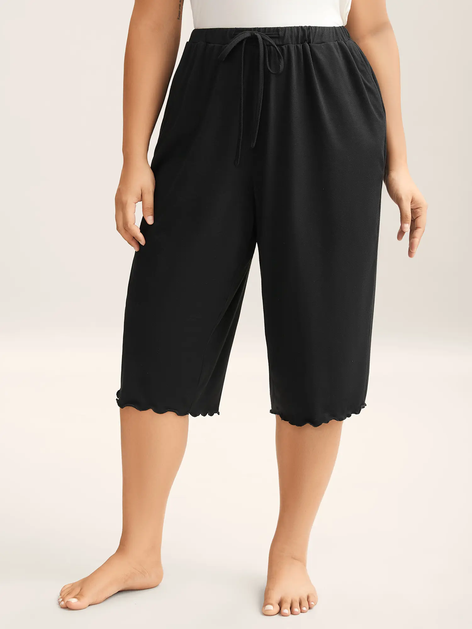 BLOOMCHIC Plus Size Women Lounge Pants, oft Stretch Spandex Straight Leg Pants with Tummy Control Waistband & Pockets, Comfy Minimalist Casual & Everyday Wear Bottoms [M-6X]  ,Summerfinds