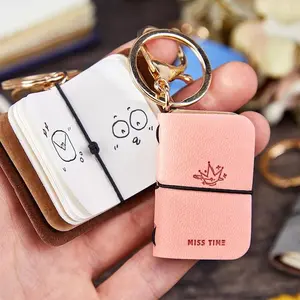 4PCS Mini Notebook with Keychain, 1 Count Portable Notebook with Keychain, Pocket Notepad, Office Stationery & Supplies, Desk Organizers & Accessories,Fathers Day Christmas Birthday Gift,Valentine's Day Mother's Day Gift