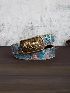 Women's Fashionable Floral Print Buckle Belt, Casual Waistband for Jeans, Fashion Belt for Party, Daily Clothing Decor, Trendy All-match & Exquisite Belt for Gift