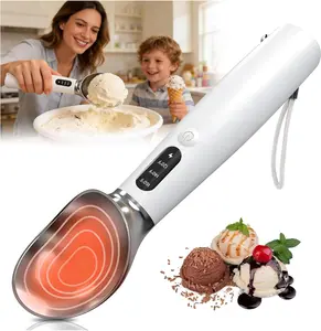 Heated Ice Cream Scoop, Electric Ice Cream Scoop With 3 Temperature Settings (120°F/140°F/160°F) For Rock-Hard Ice Cream, USB-C Rechargeable, Ice Cream Scoop Heating, IPX7 & Easy Clean, Ergonomic Design, Gift