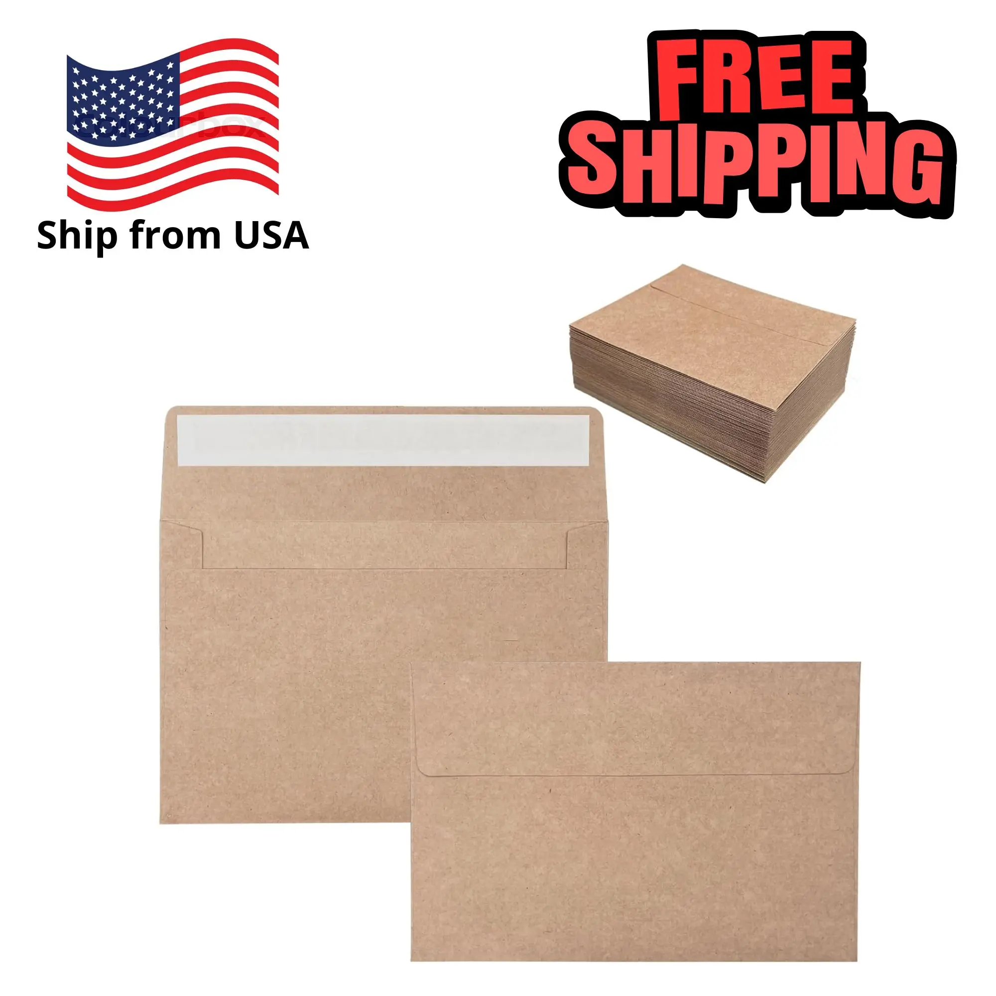 100 Pack 4x6 Envelopes for Invitations, Brown Kraft Envelopes
