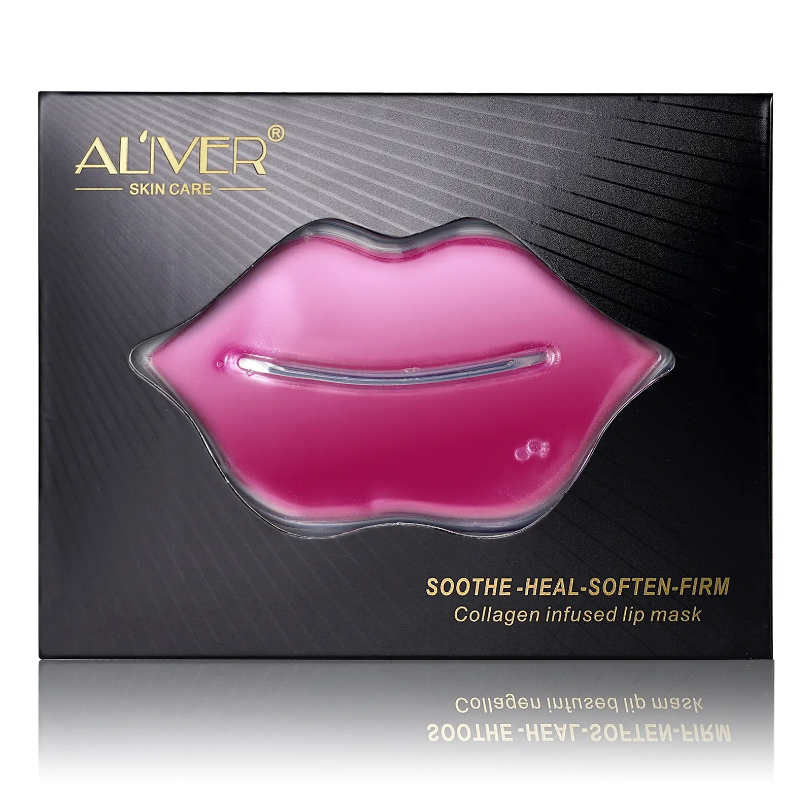 Aliver Collagen Lip Mask Sheet, Improves Dry Lips, Softens Keratin Layer, Easy Absorption, Open Design, Moisturizing Lip Care, Lip Treatment, For Dry Lips, Lip Moisturizer, Smooth