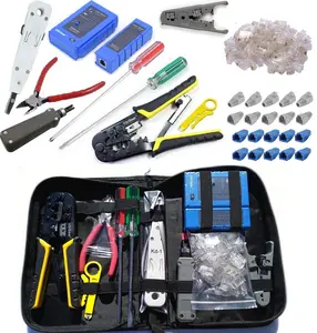 Network Cable Punch Down Tool Kit Tester Connectors Plugs Crimper Cutter Pliers