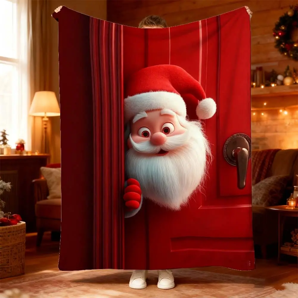 1pc Festive Santa Blanket for Cozy Relaxation - Perfect for Bedroom, Sofa Lounging, and Camping Adventures