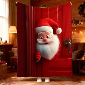 1pc Festive Santa Blanket for Cozy Relaxation - Perfect for Bedroom, Sofa Lounging, and Camping Adventures