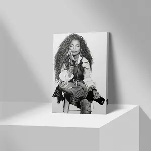 1pc, Framed, Janet Jackson Music Poster Theme Canvas wall art.Stylish Decor for Living Room, Bedroom, Office.Perfect Gift for Music Lovers.
