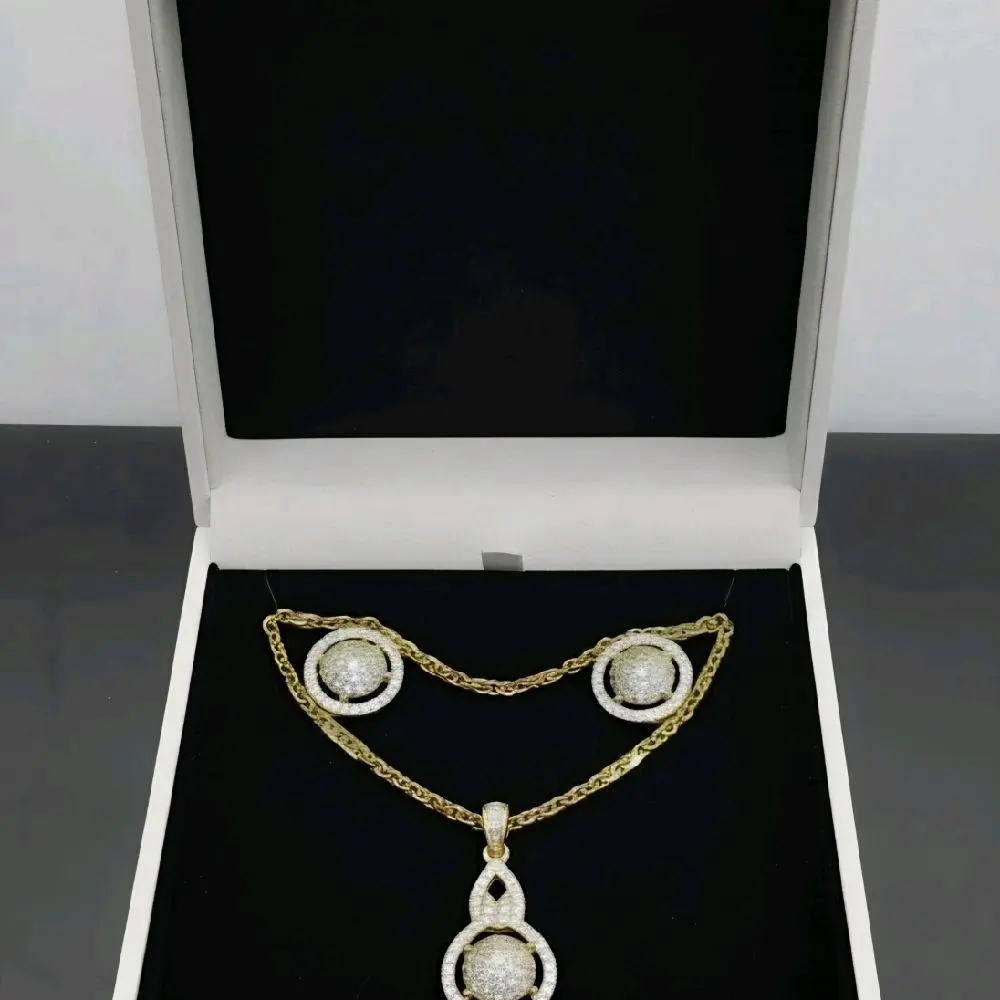 conjunto 14k laminado aretes y cadena resistente agua cloro y sudor uso diario