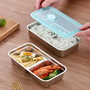 Stainless Steel Food Storage Box with Lid, 1 Set/2 Sets Food Storage Container, Food Preserving Container for Home Kitchen, Kitchen Utensils & Gadgets, Bento Box
