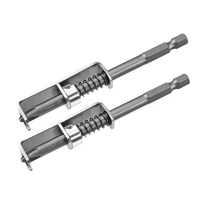 2Pcs Spring Loaded Self Centering Hinge Hole Opener Drill Bit, Hex Shank Concealed Hinge Boring Drill Bit, Automatic Positioning Woodworking Hole Cutter Hardware Tool for Cabinet Door Hinge Mounting, Furniture Wood Drilling & Home Decoration Construction