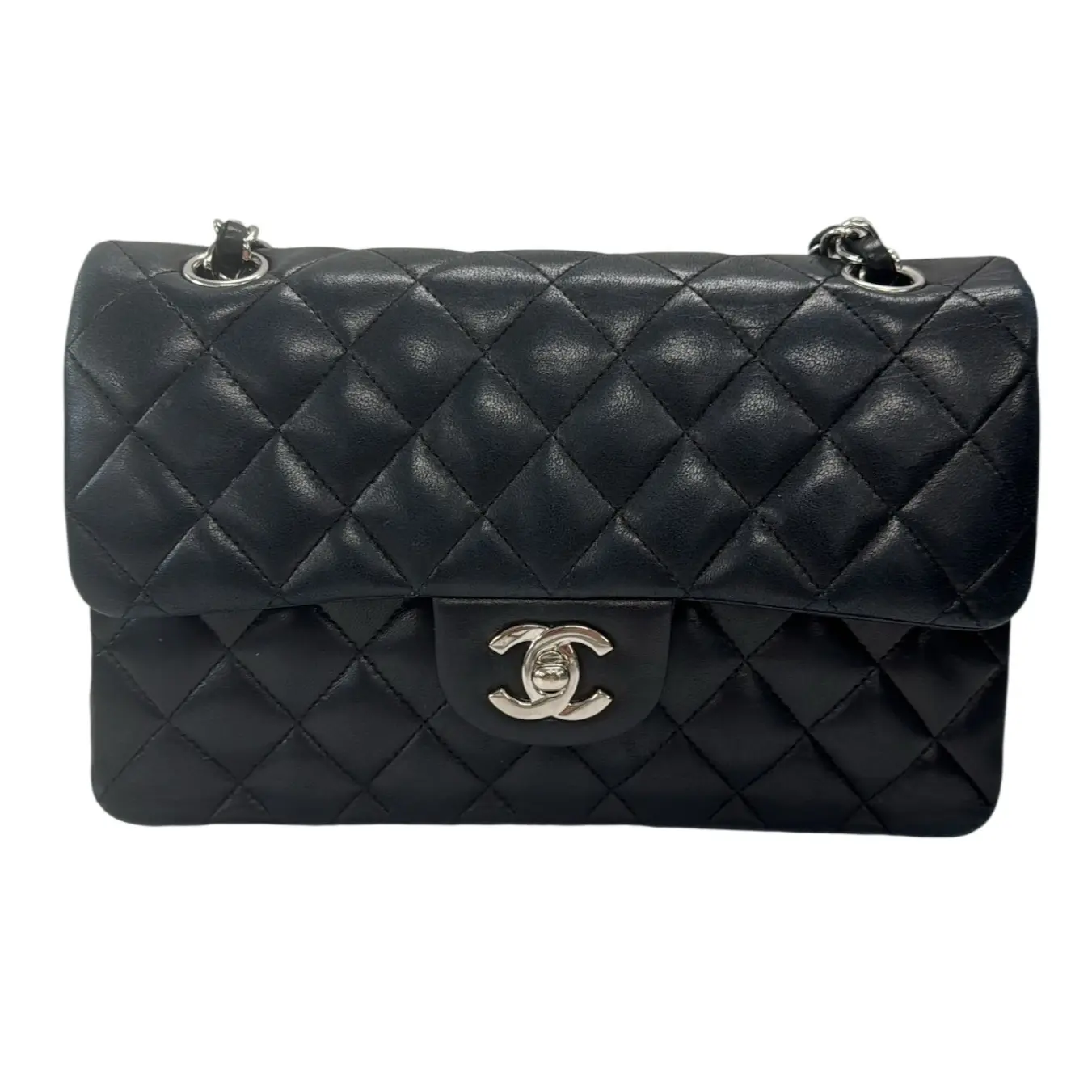 Pre-owned CHANEL Lambskin Shoulder bags Classic Double Flap Black C26080686