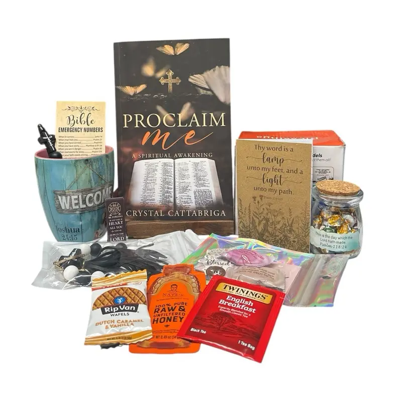 The Proclaim Me Book Box with Spiritual Awakening by Crystal Cattabriga Includes Blessings Collection Welcome Mug & More