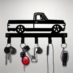 Small Car Decor Keychain Holder, Door Rear Garage Hooks Key Ring Decoration, Wall Mount Design Wall Hook Decor, Easy Install for Jackets Hats Towels Kitchen Bathroom Bag, Wall Mounted Holder