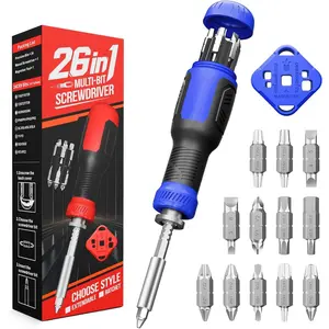 Multi  26 in 1 Screw Driver Set  in  Telescoping Multi Tool with 12 Double Ended CRV Bits Phillips Slotted Torx Hex Portable Repair Kit for  Furniture