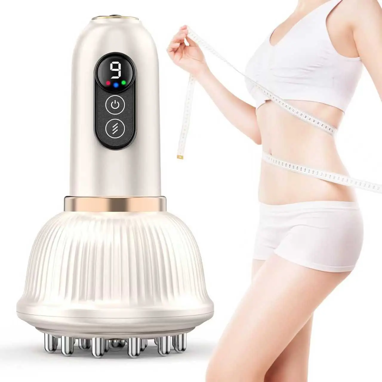 Portable wireless handheld electric massager with 9-level adjustment, suitable for full body massage of abdomen, legs, back, legs and shoulders, USB charging, suitable for daily use, Mother's Day gift, give massager TikTok Shop spring update