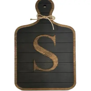 Letter Farmhouse Sign - Wooden Plank Design with Elegant Monogram for Rustic Decor Home Office Decoration Heart Plaque