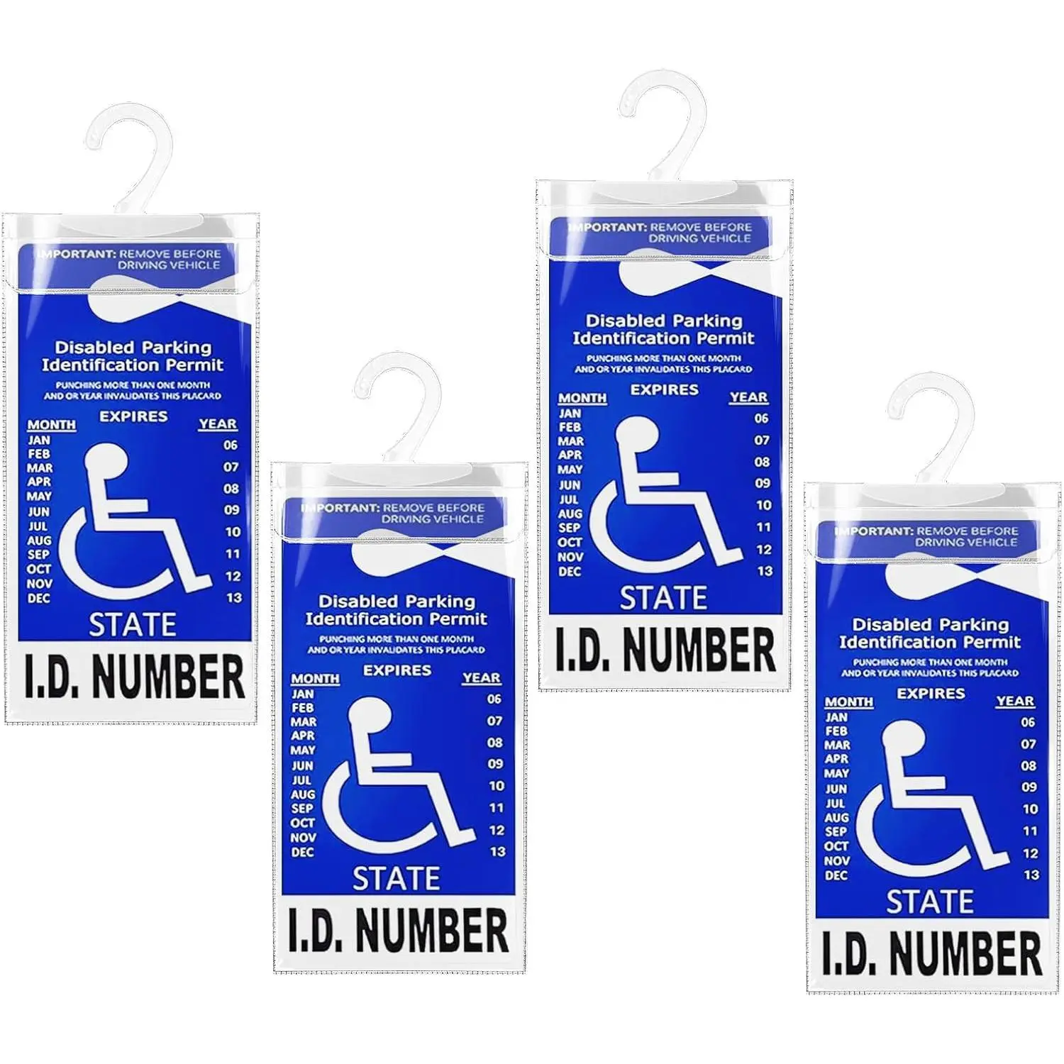 2 Pcs Set Ultra Transparent Auto Handicap Placard Holder - Disabled Parking Permit Sign Holder with Large Hanger, 2 Pack, Permit Holder, Set Pack