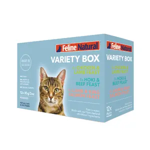 Feline Natural Grain-Free Pouches, Variety Box 3oz 12 pack