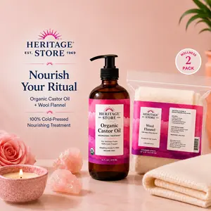 Heritage Castor Oil + Wool Flannel Bundle — Complete Castor Pack Kit — Traditional Wellness Ritual