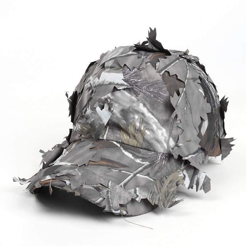 Leaf-Patterned Bionic Camouflage Baseball Cap — American-Style Outdoor Training & Jungle Concealment Hat with Curved Brim and Soft Crown
