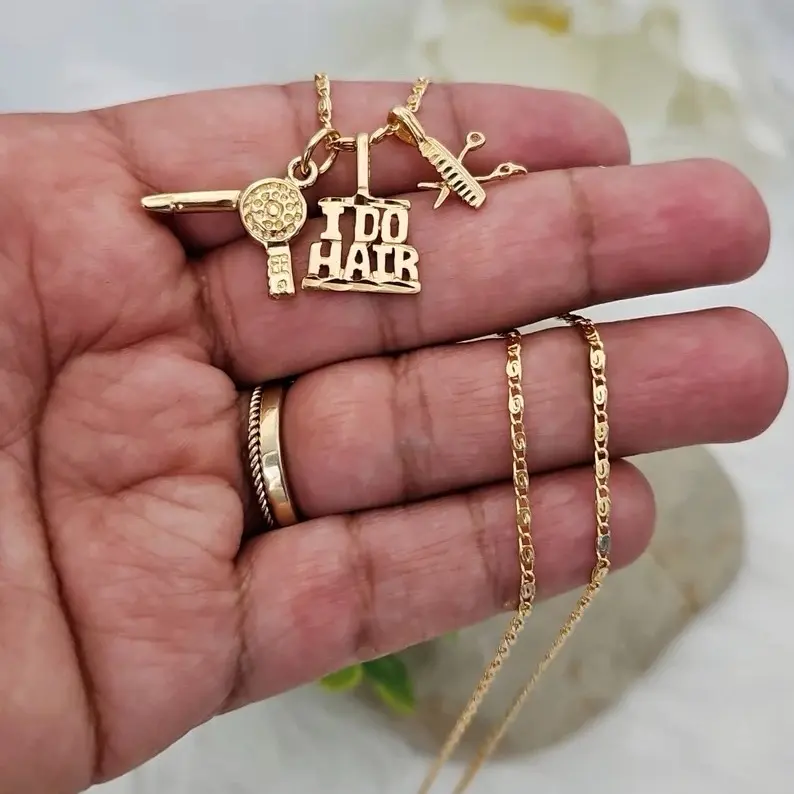 Gold Hairdresser Necklace - Fashion Accessory for Women