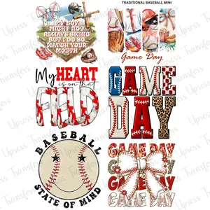 Traditional Baseball Mini DTF Transfer Gang Sheet 24.5" Wide x 36" Long Direct To Film Trendy Vibrant Designs for Stylish Wardrobe