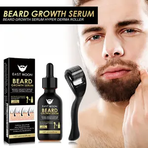 EAST MOON Beard Growth Kit-Beard Care Serum&Beard Massage Derma Roller,BeardCare Nutritional Oil,Making Beards Thicker and More Shiny, Men's Daily Beard Care ProductoAland Tools, give gifts for boyfriend advanced hair growth roll-onserum