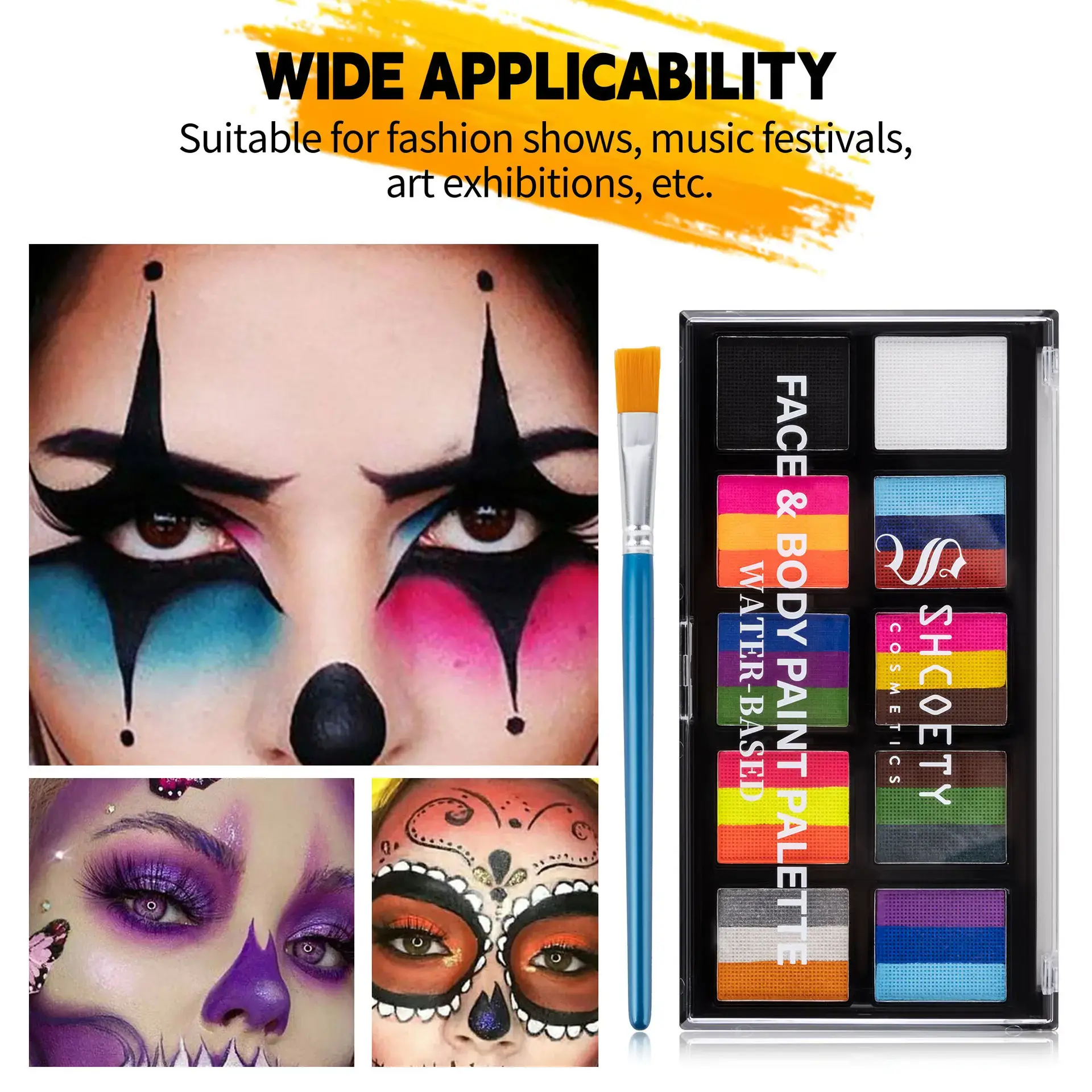 #backtoschool 12 & 26-Color Face & Body Oil Paint Palette - Safe Non-Toxic Professional Cosmetic Kit, Waterproof Temporary Tattoo, Halloween Special Effects, Cosplay Artistic Makeup for Adults,back to school