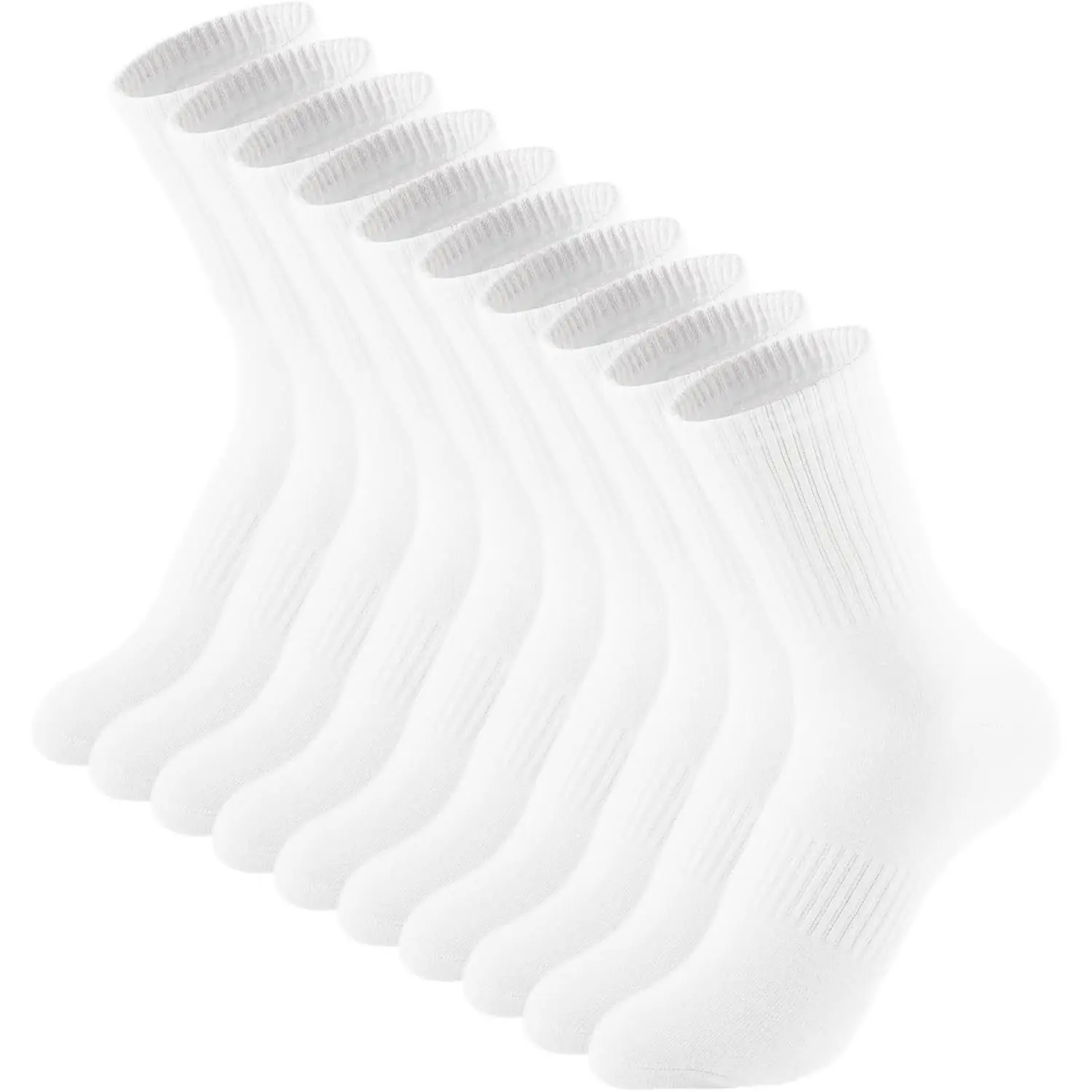 Women's Basic Crew Socks, Lightweight Thin Cotton Socks for Casual, Athletic & Gym Use, 5-Pair Pack, Athletic Socks