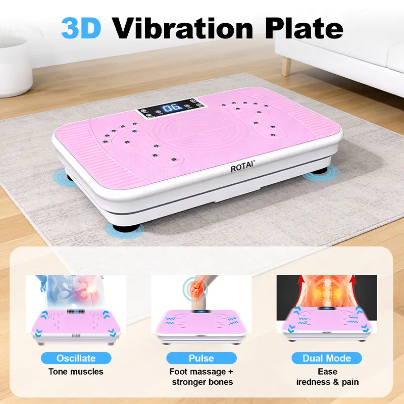 ROTAI Vibration Plate Exercise Machine for Lymphatic Drainage 300 LBS Capacity with resistance, Whole Body Workout ROTAI Vibration Plate Exercise Machine for Lymphatic Drainage 300 LBS Capacity with resistance, Whole Body Workout
