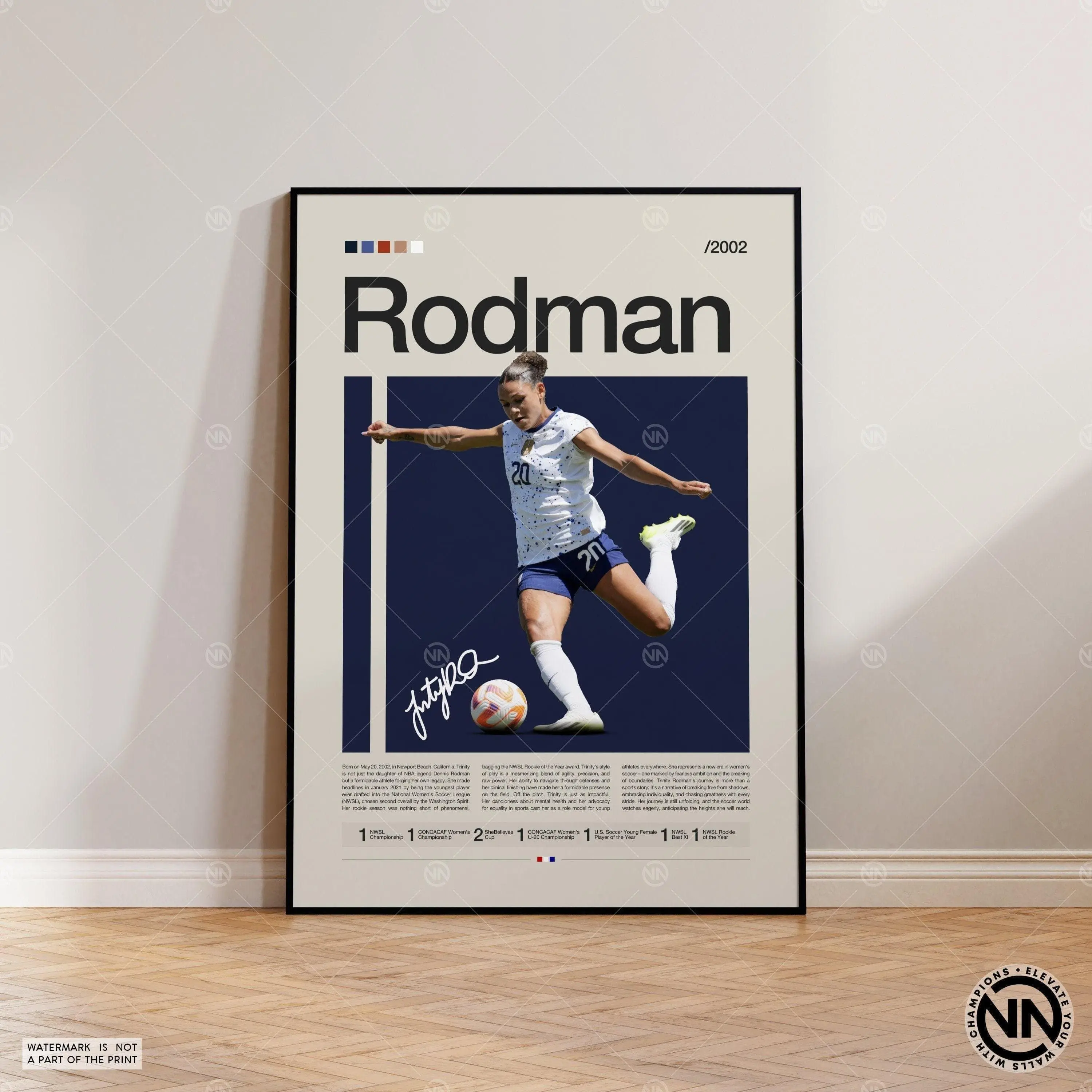 [Unframe Poster] Trinity Rodman Poster, USWNT Poster, Washington Spirit Print, Sports Poster, Football Player Poster, Soccer Wall Art, Sports Bedroom Posters