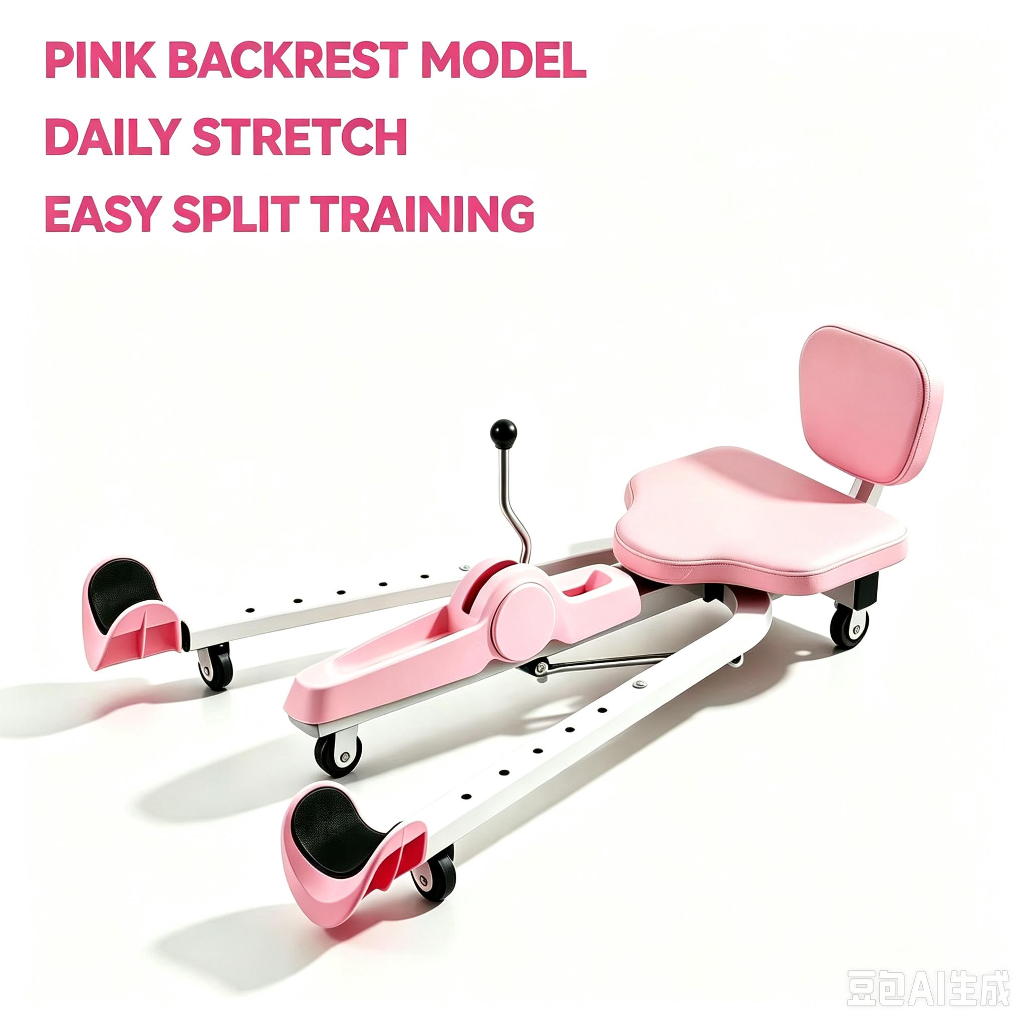 Compact Stainless Steel Foldable Leg Stretcher Split Machine, 6-Speed Adjustable Leg Stretching Flexibility Gear, 300 lbs Max Weight Capacity, Silent Moving Wheels, Soft Padded Seat, Ideal for Dance, Gymnastics