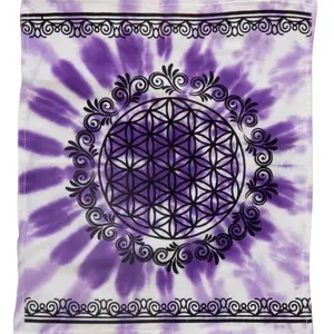 36"x36" Purple Tie-Dye Altar Cloth – Flower of Life Decor Backdrop