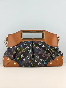 Pre-owned Black Monogram Multicolore canvas and natural cowhide trim Shoulder Bags Louis Vuitton Monogram Multicolore Judy Handbag