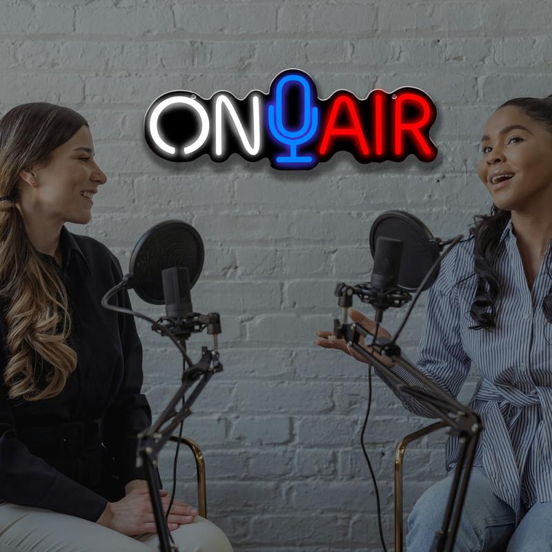 Adjustable on Air Neon Sign LED Wall Decor, Live Streaming Light-Up Logo for Home Studio Game Room Bar Club Garage Party Art Decoration